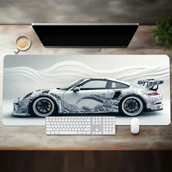 Premium Car Edition XL Desk Mat 40×90×0.2 cm – Ultra-Smooth Gaming Mousepad (Porsche GT Inspired)